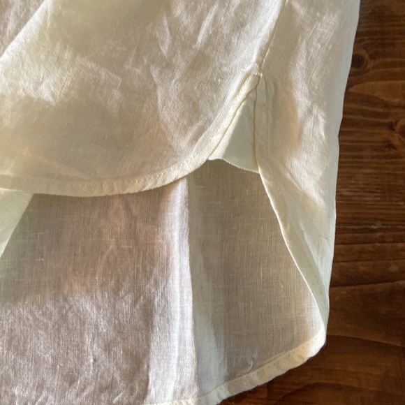 J. Crew BAIRD McNUTT Irish Linen top. New without tags!  Yellow, cream buttons - Picture 9 of 13